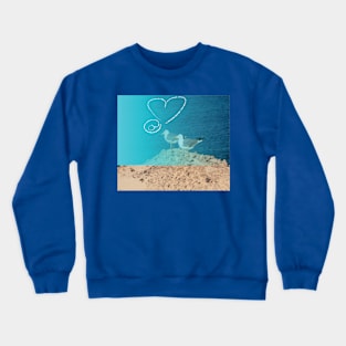 2 seagulls on the beach Crewneck Sweatshirt